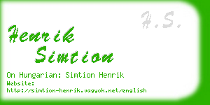 henrik simtion business card
